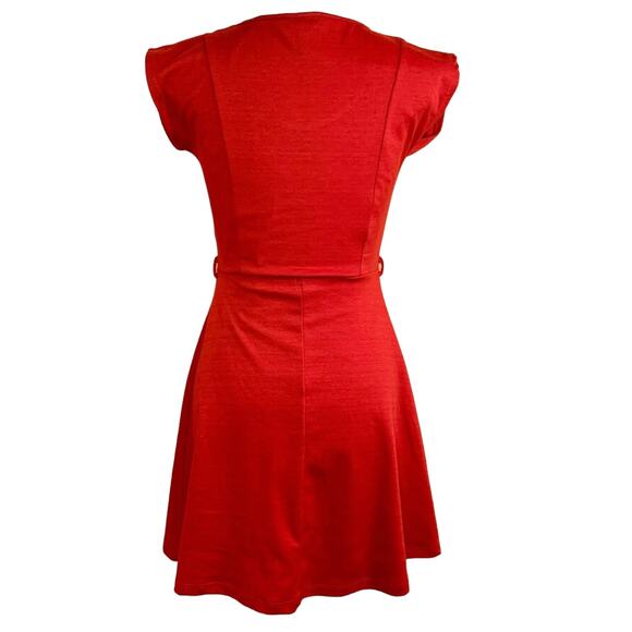 VTG Rue 21 Red Short Mini Dress Sz S Cap Sleeves Y2K 90s Feminine Valentines Day - Picture 2 of 10